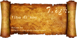 Tiba Ákos névjegykártya